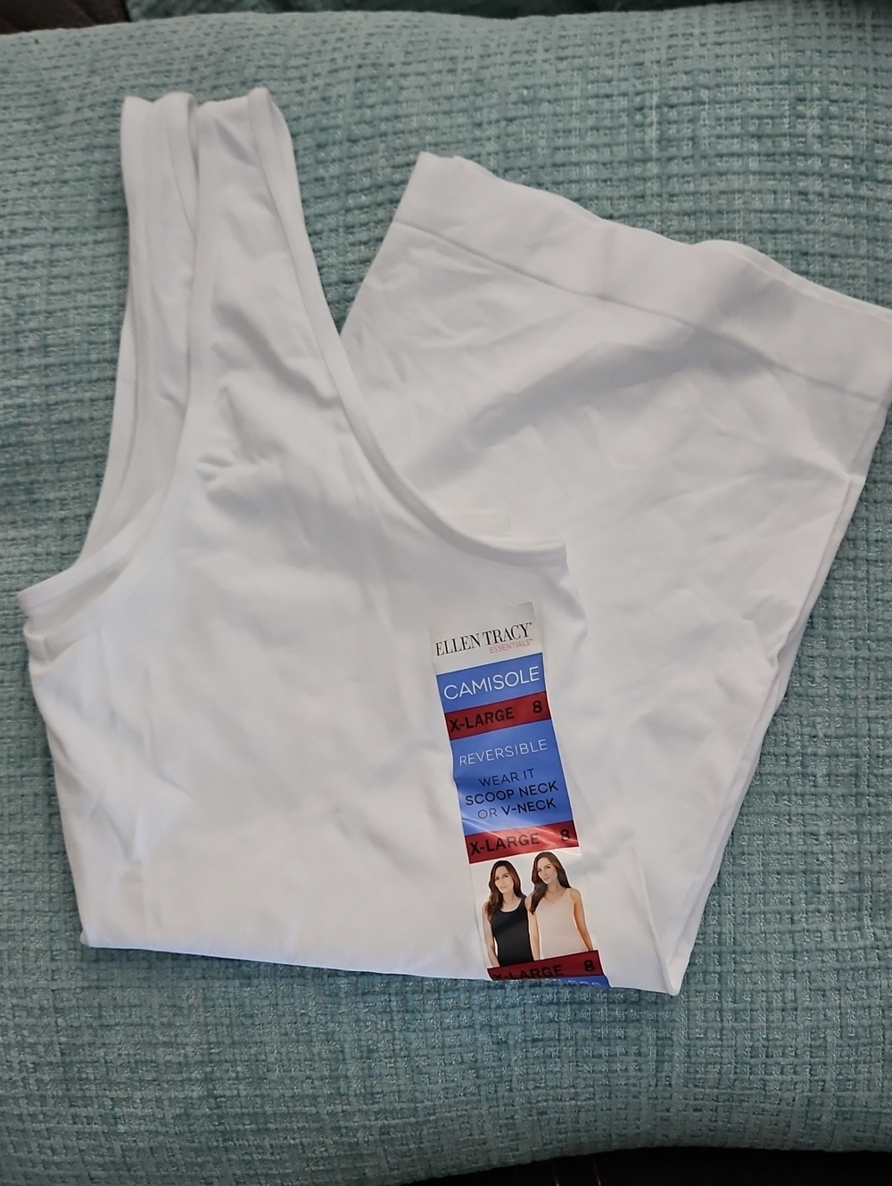 Ellen Tracy White Reversible Camisole Tank
